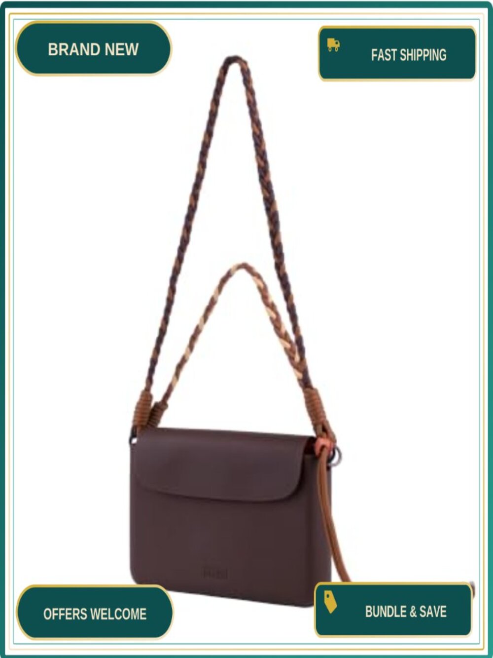 Magnetic Flip Silicone Crossbody Bag Braided Straps Underarm Purse